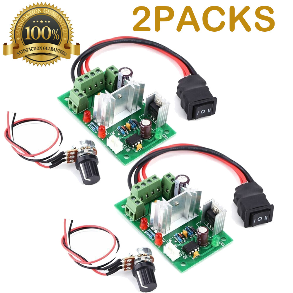 6V 12V 24V PWM DC Motor Speed Controller Reversible Switch Adjustable 2PC