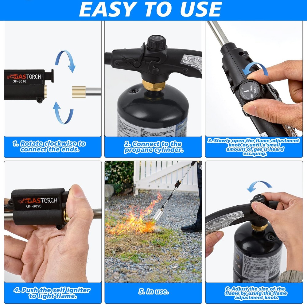 2Pack Propane Torch Weed Burner High Output Weed Torch Flame thrower Ice Melter