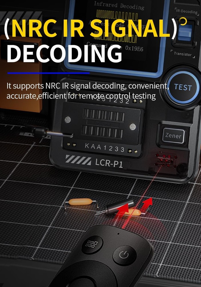 Battery Powered LCR Meter - Portable Transistor Tester with One Button Operation
