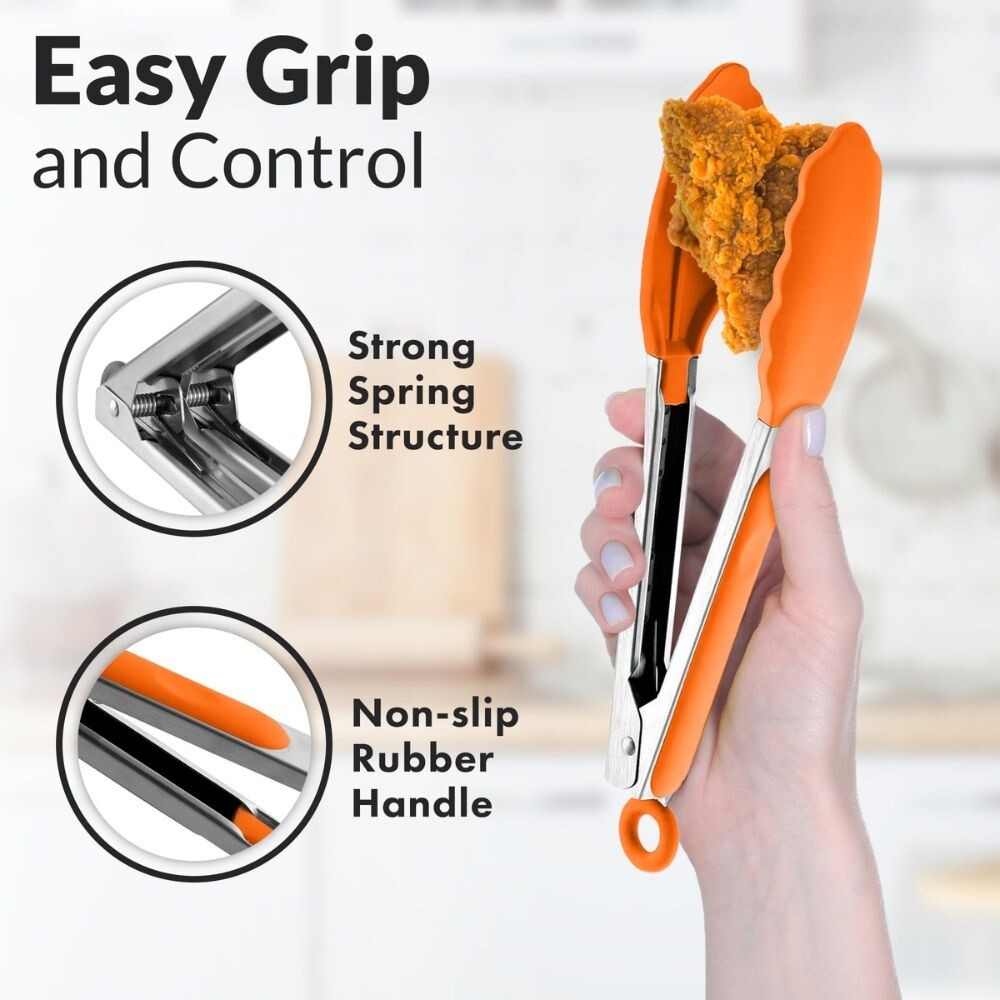 Zulay 2 Piece Tongs for Cooking (9" & 12")