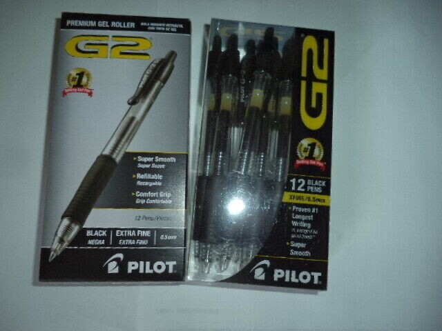 Pilot G2 Retractable Gel Ink Pens Fine Point Black 0.7mm 20 Count FREE SHIPPING