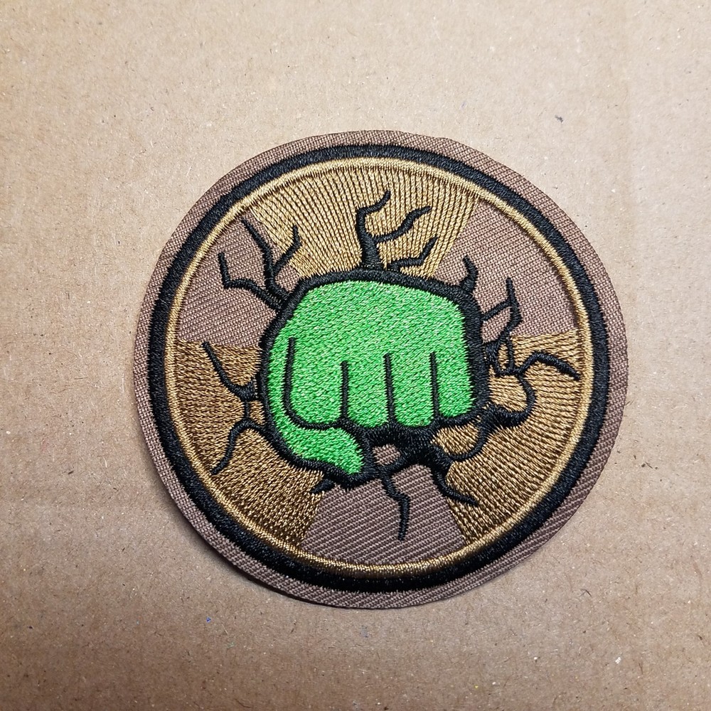 HULK Wall Punch Circle Patch 3  inches wide
