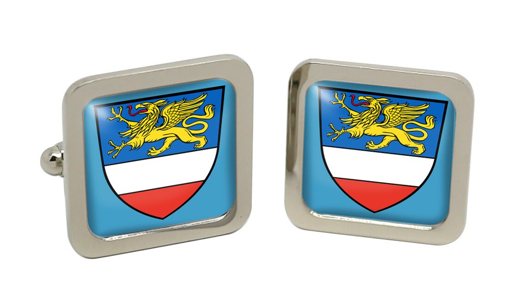 Rostock (Germany) Square Cufflink in Chrome Box