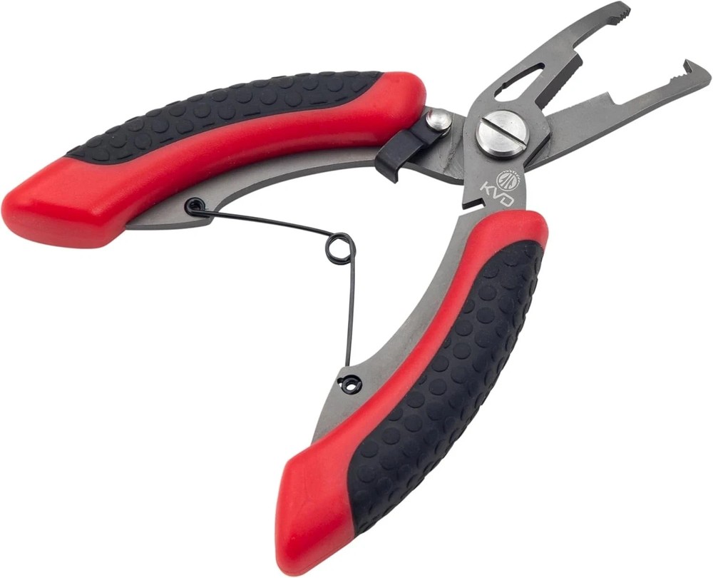 Strike King (SRT5KVD) KVD 5 Precision Split Ring Pliers, Red, Dual 5", Red