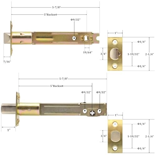 5-Inch Deadlatch & Deadbolt Latch Combo Door Lock Replacement 5" Latch Combo