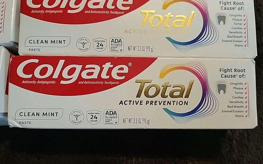 6 Colgate Total Active Prevention Clean Mint Toothpaste 3.3oz -EXP: 7/27+