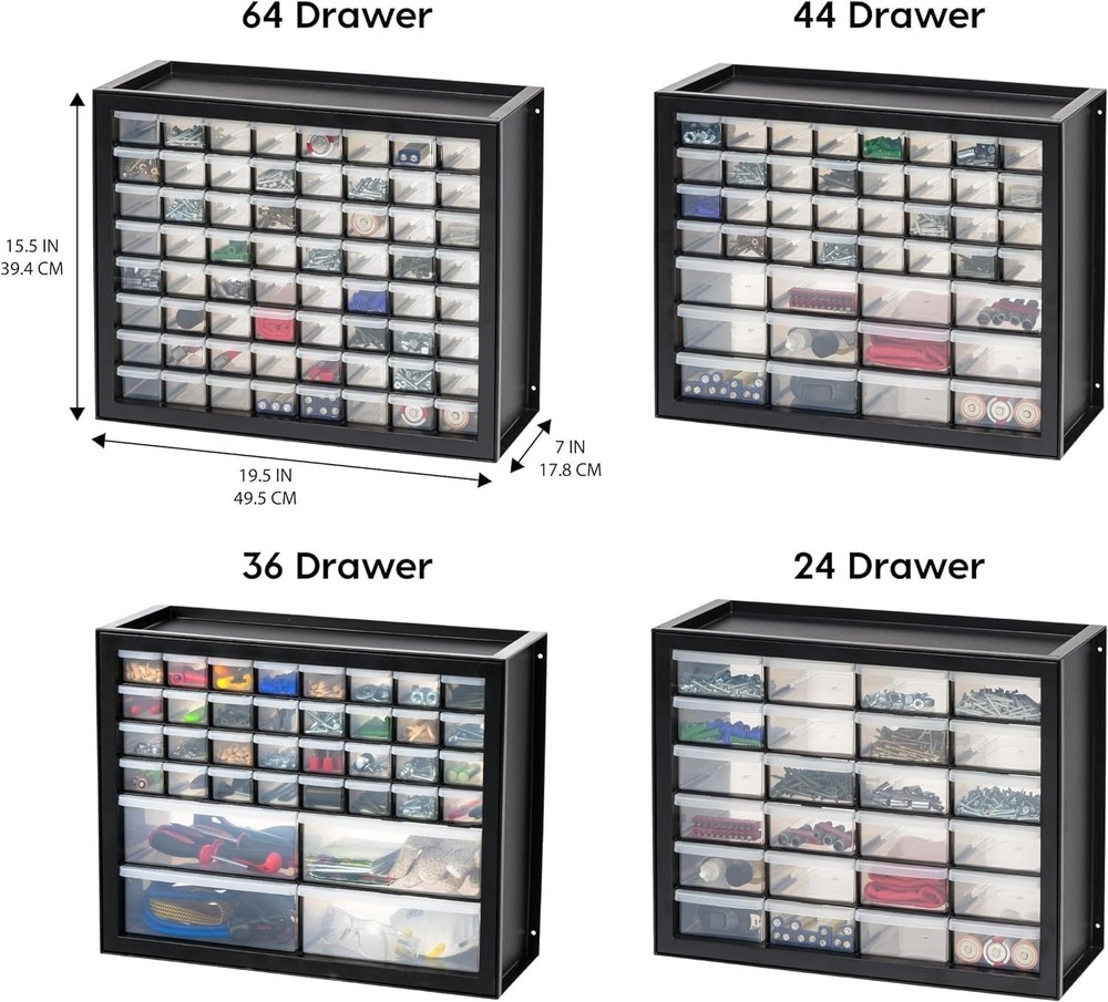 Screw Tool Organizer Small Parts Cabinet, 44-Drawer, Electronics Hardware Nut...