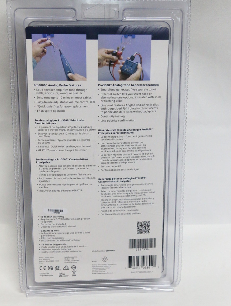 ‎Fluke Networks Pro3000 Analog Tone & Probe Kit