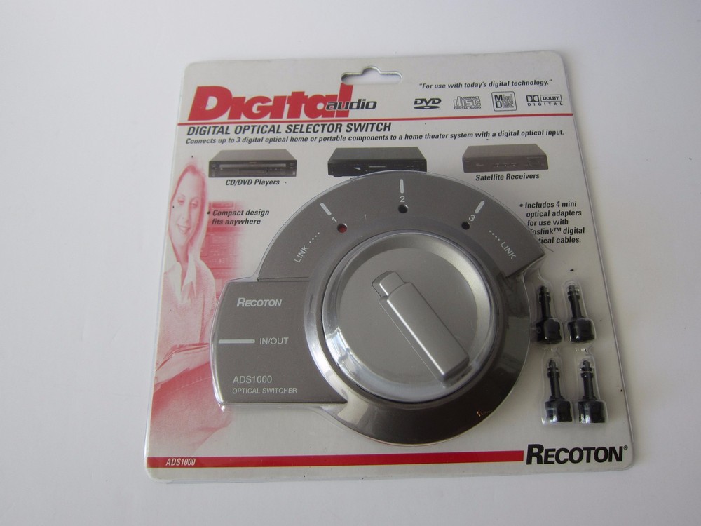 Recoton ADS1000 Digital Optical Audio Selector Switch New