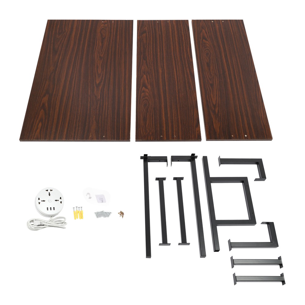 Wall Mount Writing Table Space-saving Desk With Storage Bookshelf Floating Shelf