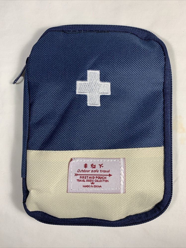 Blue Portable First Aid Pouch/Bag ~ Empty ~ 7" x 5" * Bag Only*