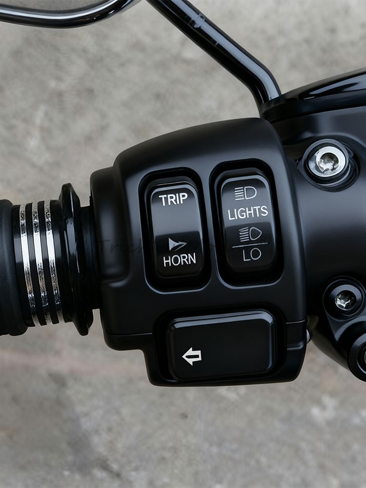 8PCS Handlebar Control Switch Housings Cover Button Caps For Harley Dyna Softail