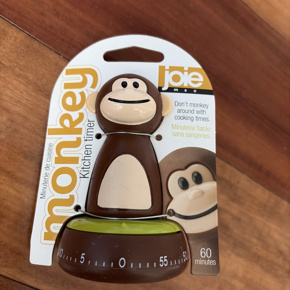 Joie Kitchen Gadgets Monkey Kitchen Timer, Stainless Steel, Brown/Beige,