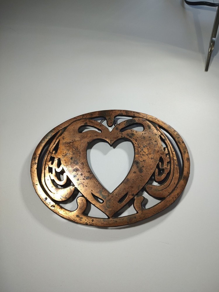 Trivet: Counter Saver Copper Heart Shaped Center