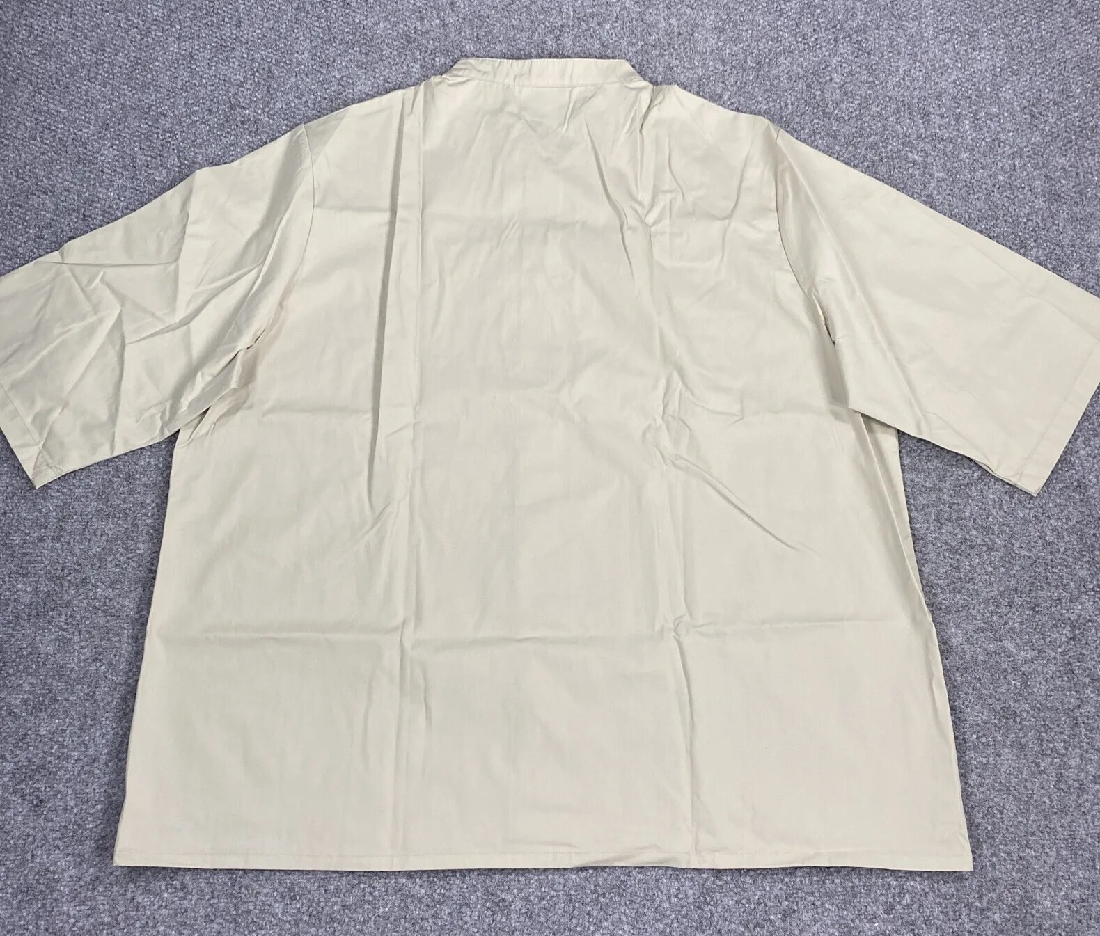 New Chef Chefs Short Sleeve Shirt Button Up Beige Size 4XL