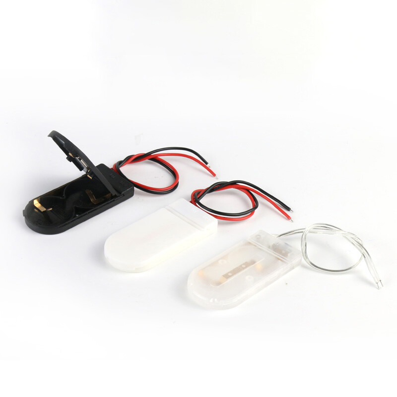 CR2032 Button Cell Battery Holder Case With On / Off Switch Black White Clear