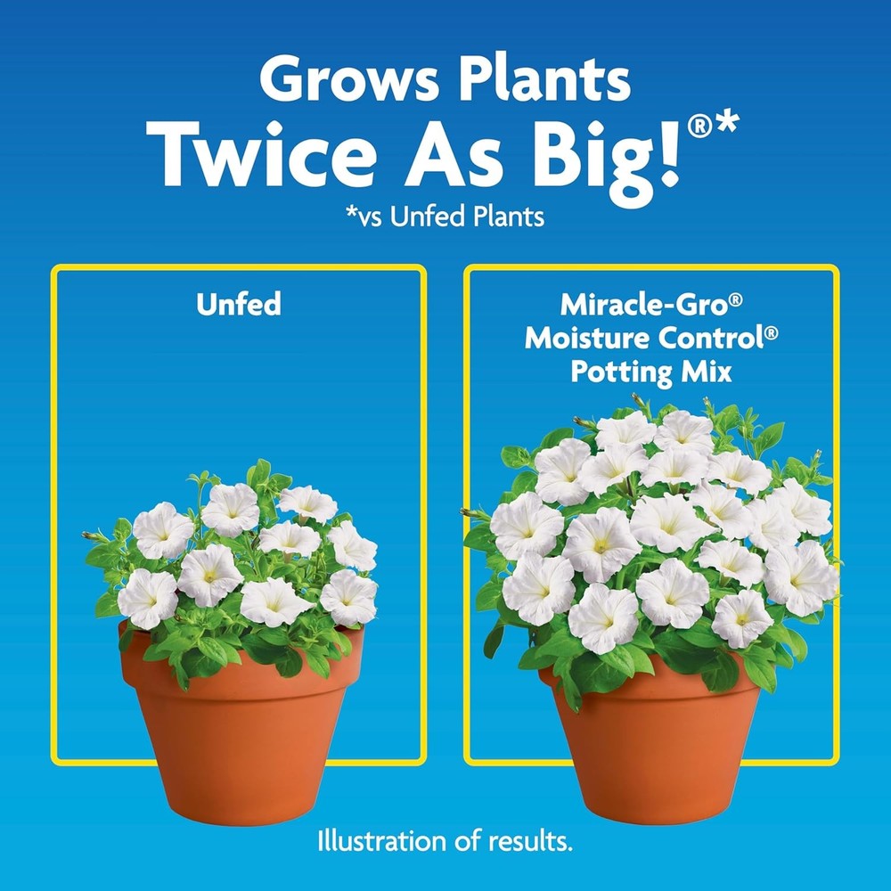 Miracle-Gro Moisture Control Potting Mix - Plant Soil for Container Plants, Prot