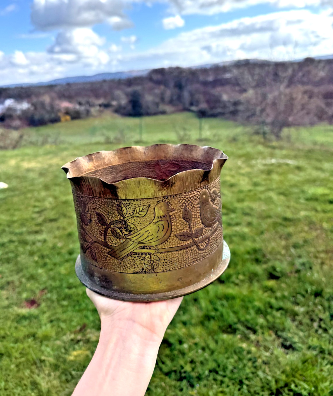 WWI German Trench Art Brass Artillery Shell – Karlsruhe Ammunition 1916