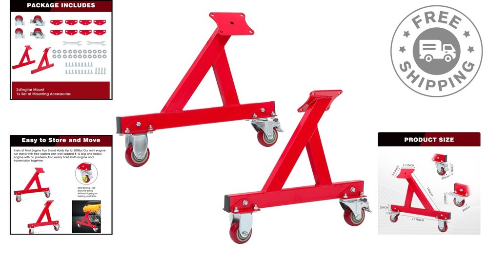 Easy Assembly Heavy-Duty Engine Stand for GM LS Series - Compact Design