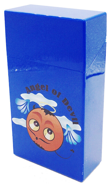 Devil 100's Size Push-to-Open Plastic Cigarette Case Mixed Color