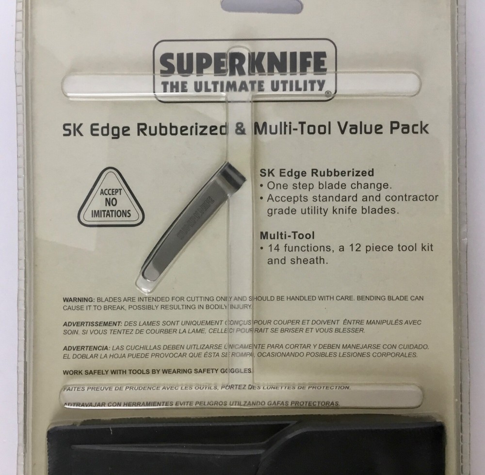 SuperKnife Edge Rubberized & Multitool & Bit Set with Sheath Value Pack