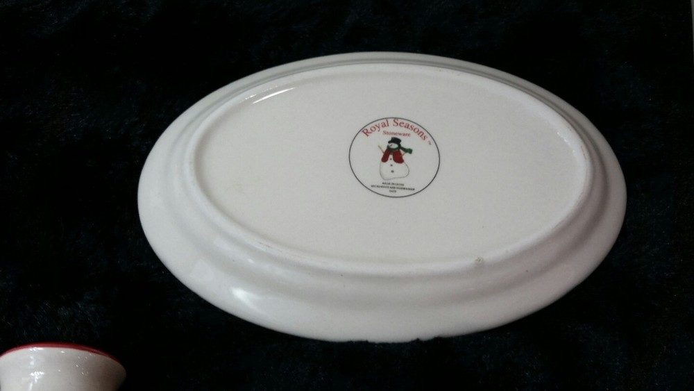 Royal Seasons SNOWMEN 5 Piece Stoneware Accessory Set