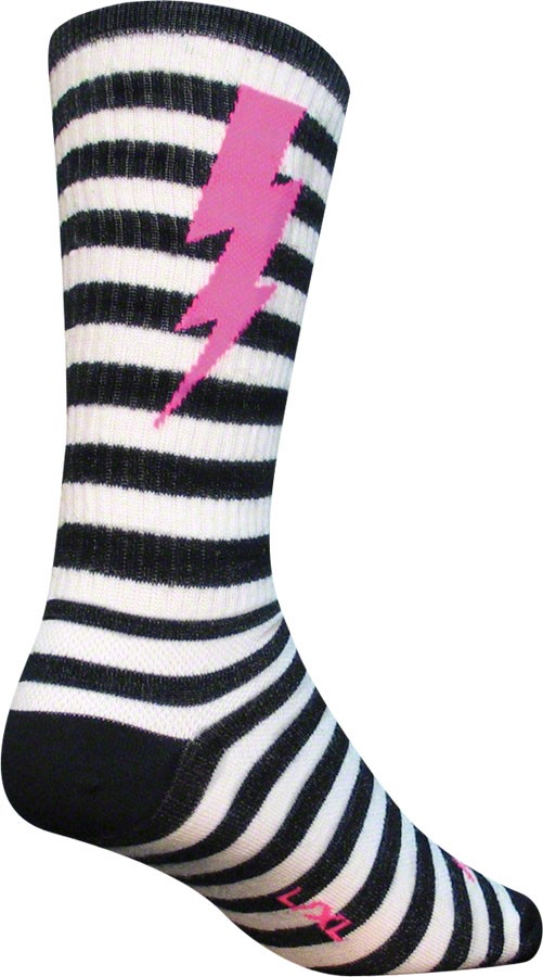 SockGuy Wool Lightning Socks Ankle Socks S/M Black/White