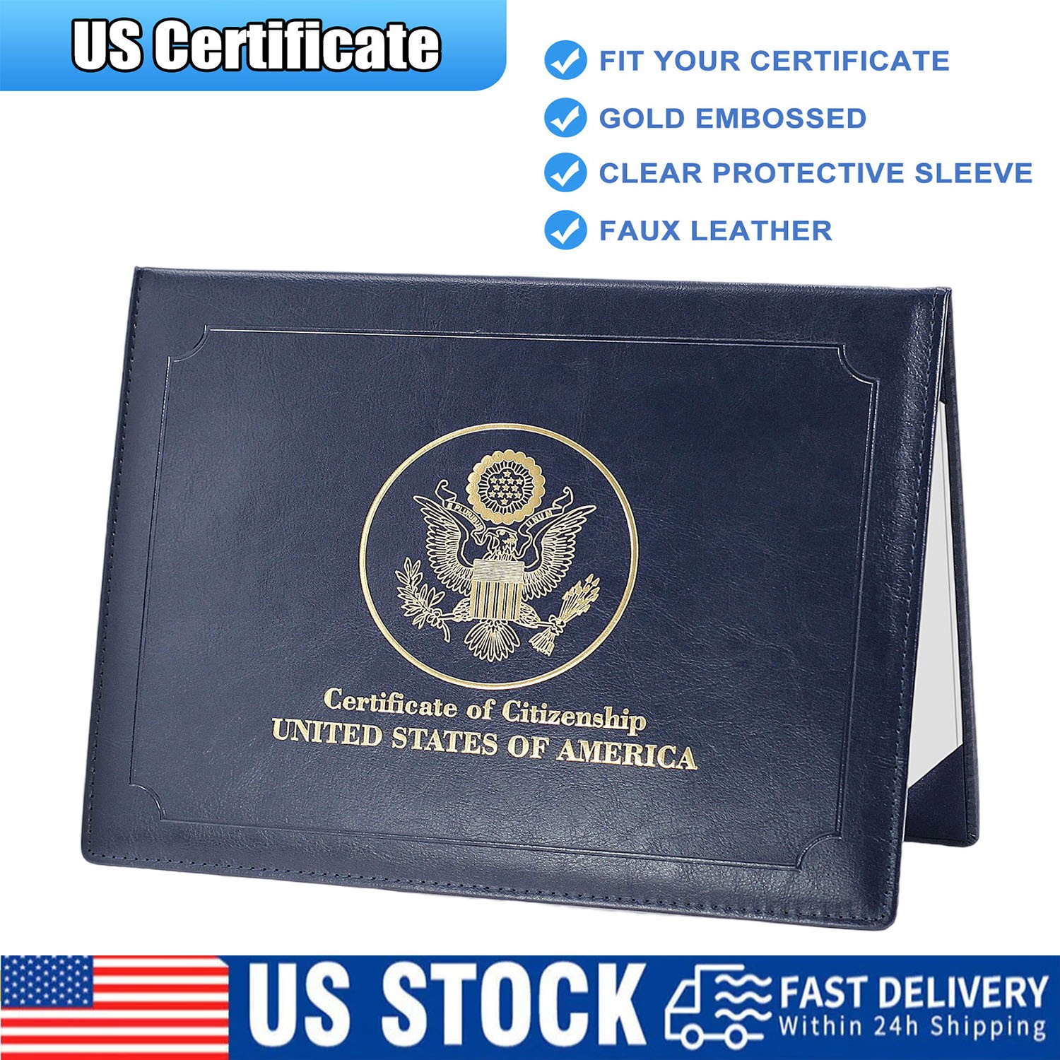 US Citizenship Certificate Holder Naturalization Certificate Cover Protector NEW