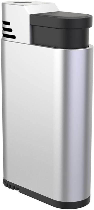 Palio Torcia Single Jet Flame Lighter, Refillable, Adjustable Torch Flame,Silver