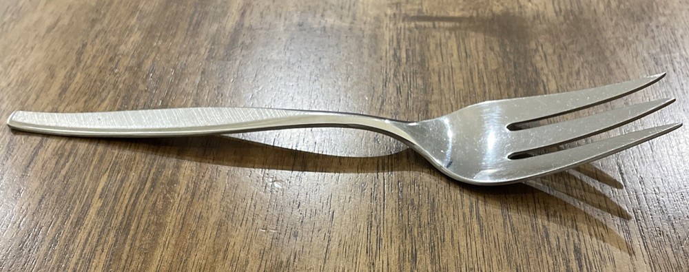 Gorham FABRIQUE MCM STAINLESS Flatware Textured Handle Large Serving Fork