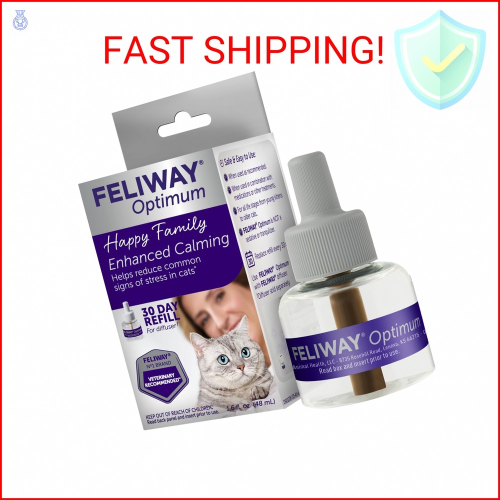 FELIWAY® Optimum 30 Day Cat Calming Refill for Pheromone Diffuser, 48ml - Helps