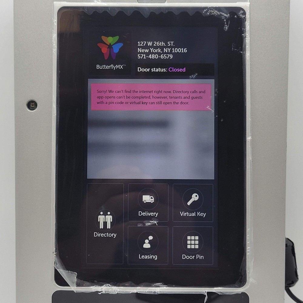 ButterflyMX 7" Smart intercom Panel capacitive Touchscreen Pc FT07N4200BMX