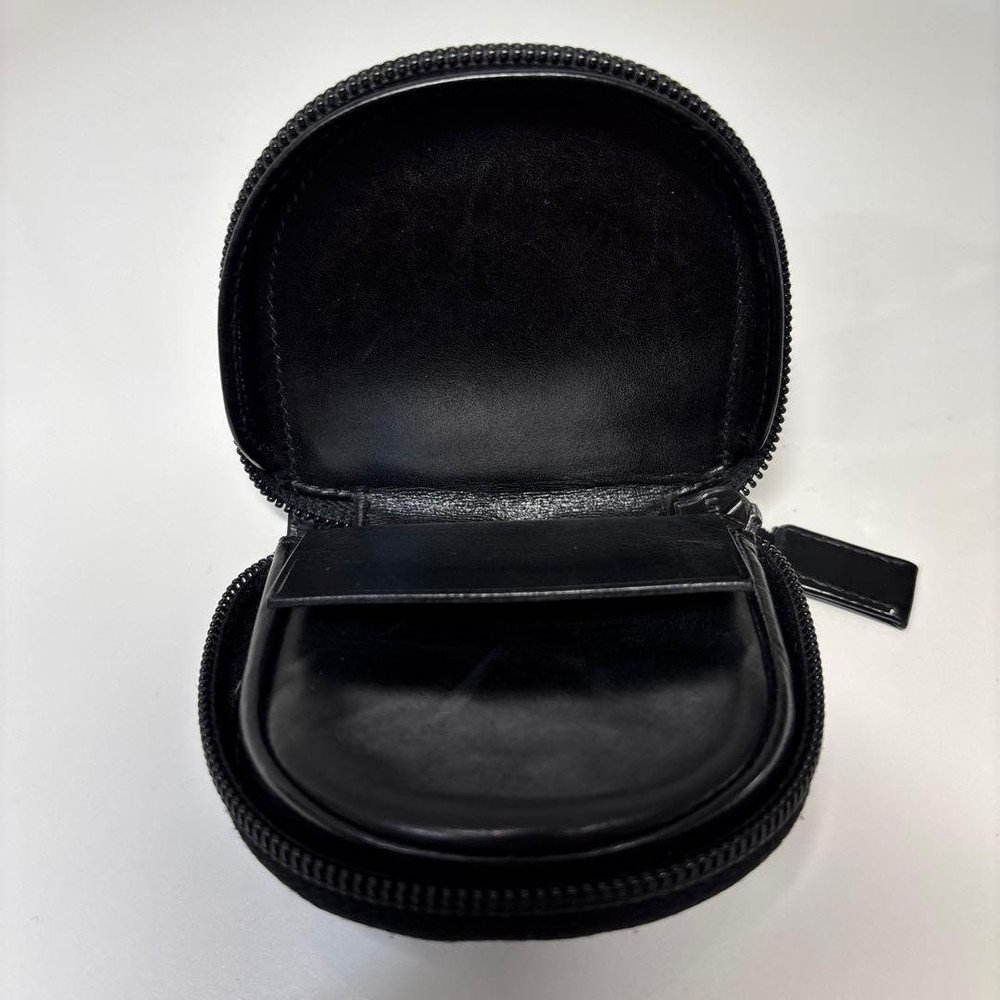 Authentic PRADA Black Leather Punch Coin Case excellent gift