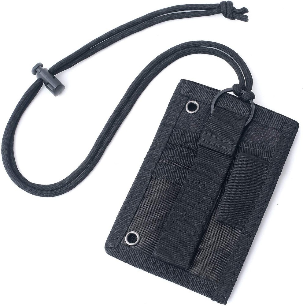 Tactical ID Credit Card Holder Detachable Organizer Hook & Loop Patch Badge Bag