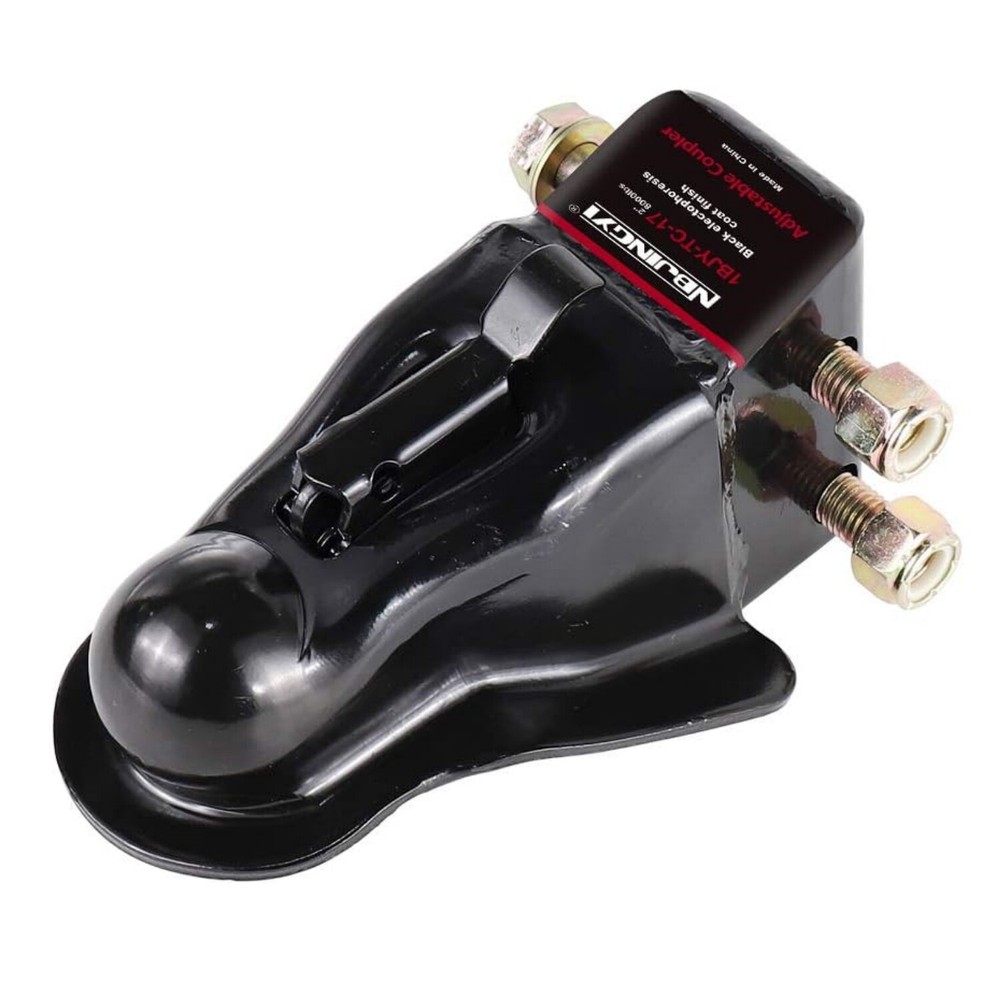 Adjustable Trailer Coupler 2 in 8000LBS Capacity, Channel-Mount Coupler Black