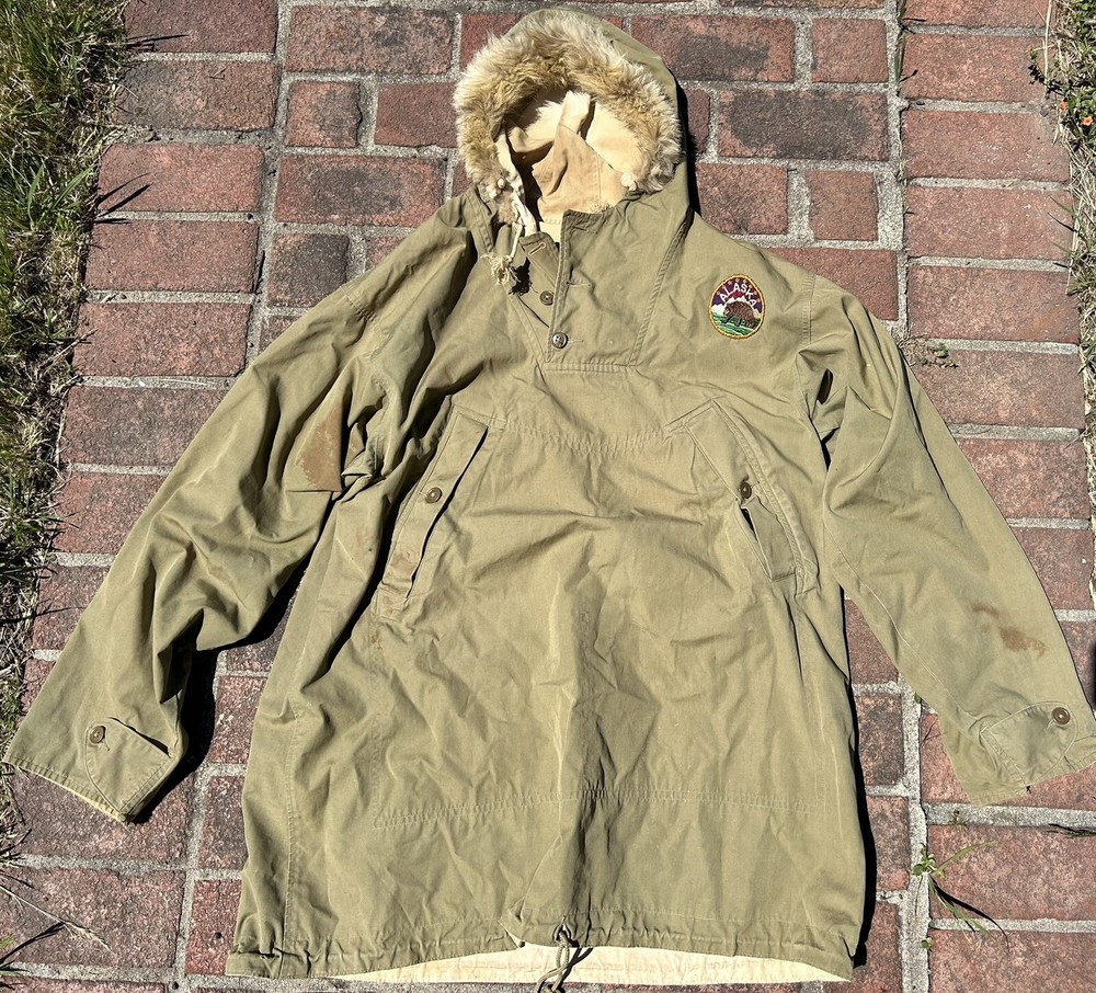 WWII US ARMY WINTER 10th MOUNTAIN REVERSIBLE ALASKA SKI PARKA JACKET COAT XLARGE