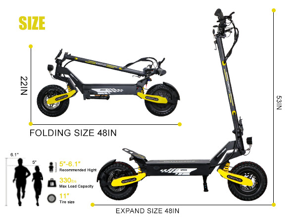 1200W Electric Scooter for Adult 48V13AH 28MPH 11'' Off-road Commuting E-Scooter