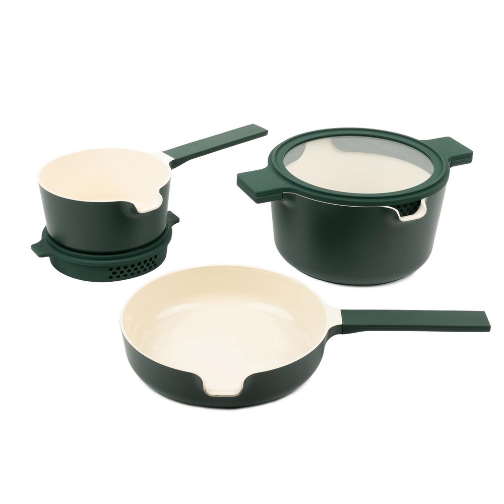 Alva Neat 5-Piece Ceramic Nonstick Stackable Cookware Set, Induction & Oven Safe