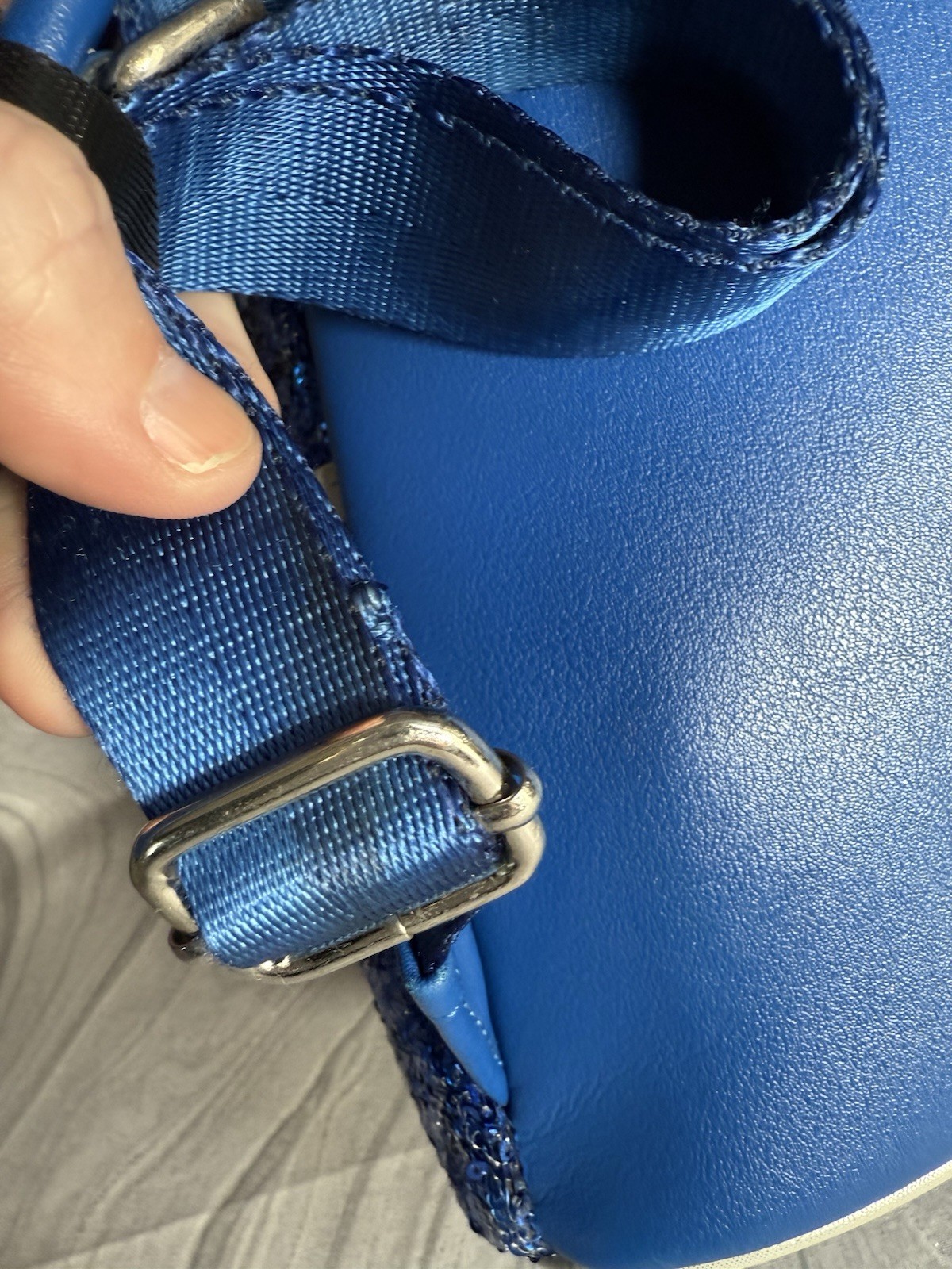 Disney Parks Loungefly Mini Blue Sequin Make A Wish Silver Stars ✨ Read✨