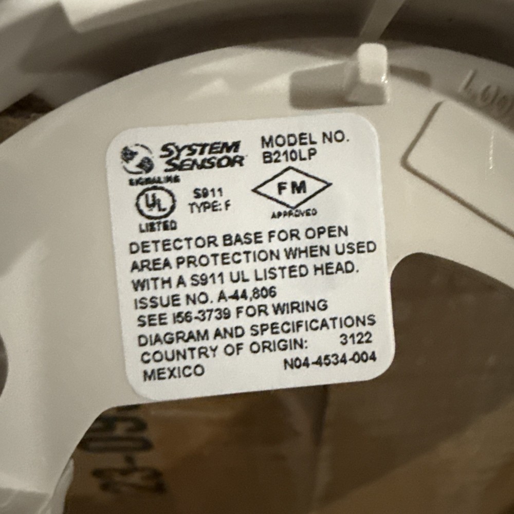 System Sensor B210LP Ceiling Mount Smoke Detector Bases  10 Pack