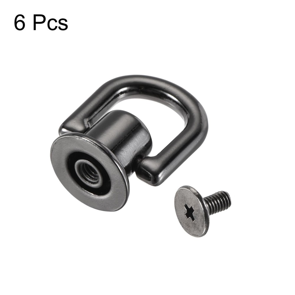 12x10mm Ball Head Button Studs with D Ring Dark Grey 6pcs