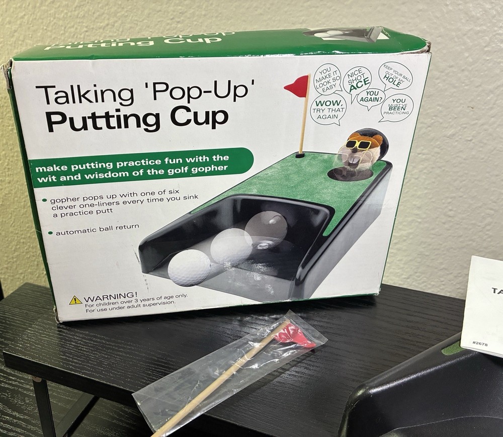 TALKING POP UP PUTTING CUP GOLF GADGETS GOPHER 2004 INDOOR PRACTICE