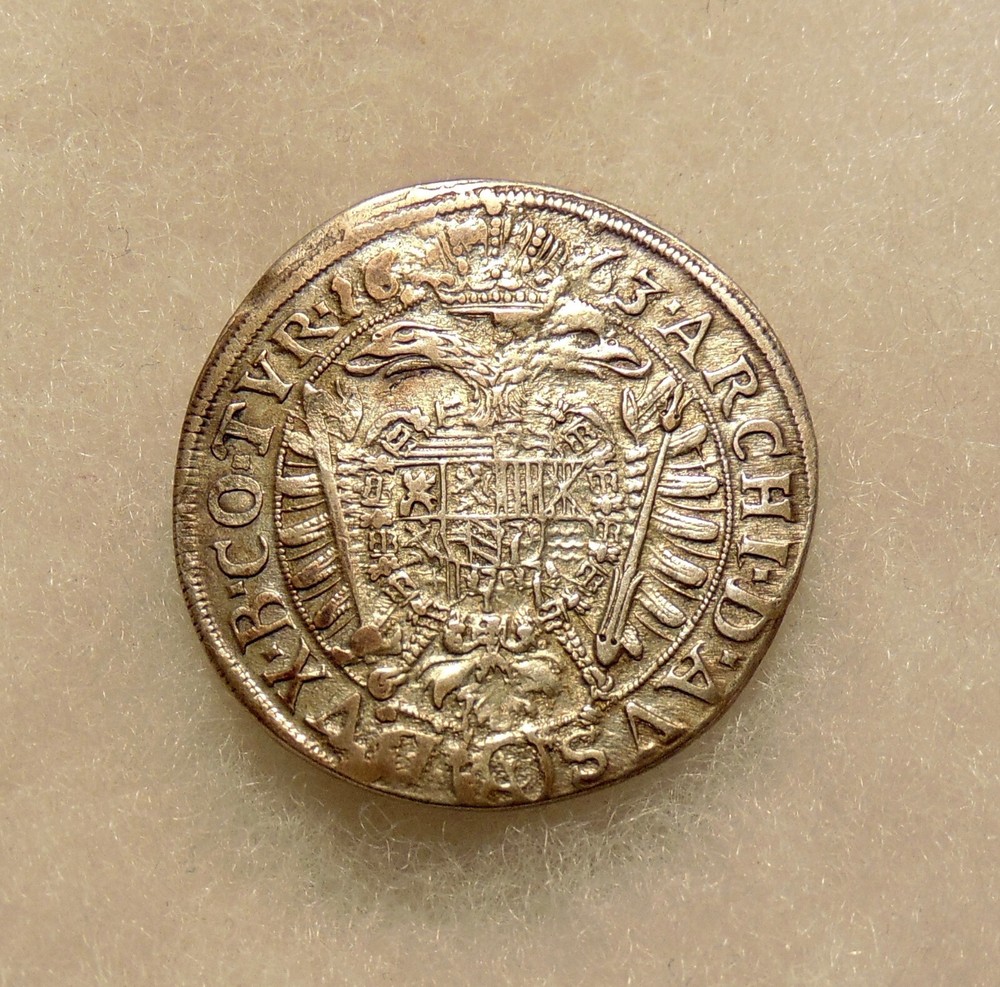 1663 Austrian Leopold Silver Kreuzer - Sharp Looking Coin - FREE SHIPPING