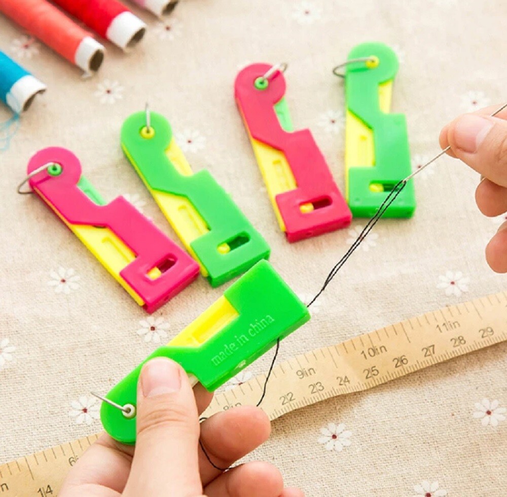 10 Ps Elderly Use Automatic Easy Sewing Needle Device Threader Thread Guide Tool