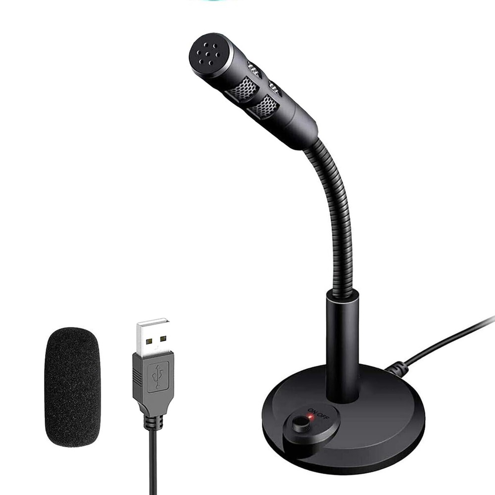 USB Computer Microphone Plug and Play Desktop Laptop Mic for Streaming Recording