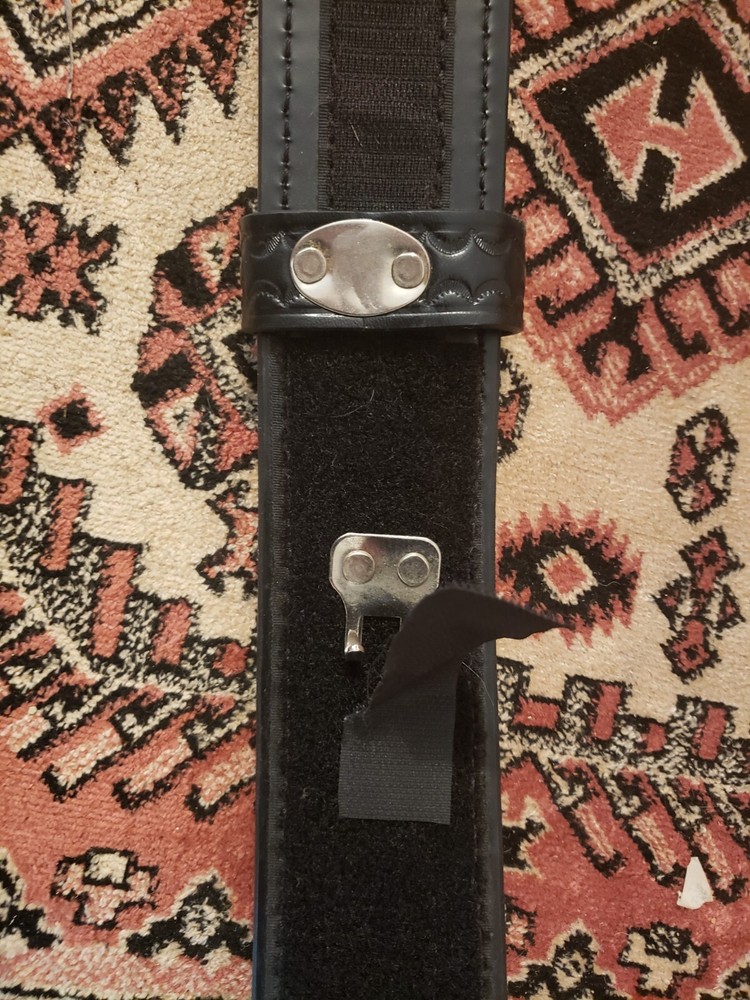 Dutyman black tooled leather belt size small