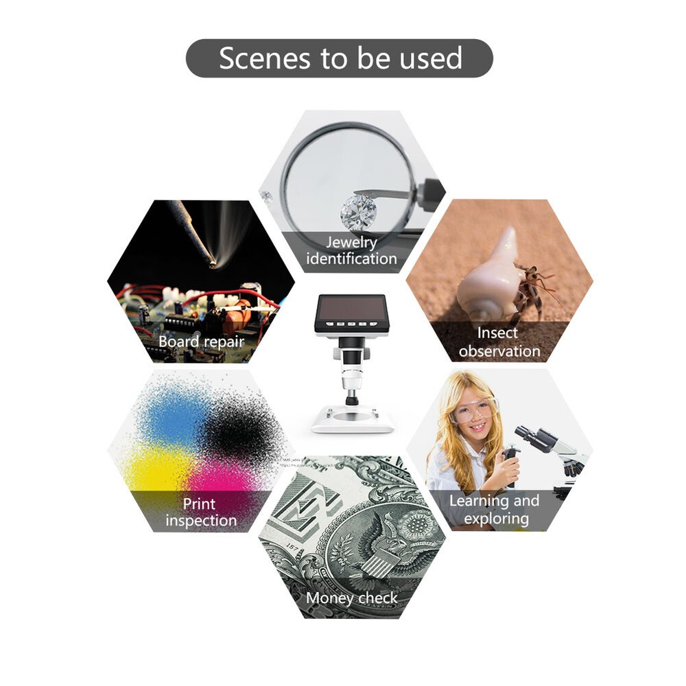 4.3" HD1080P 1000X Magnifier Camera Digital Soldering Eectronic Microscope