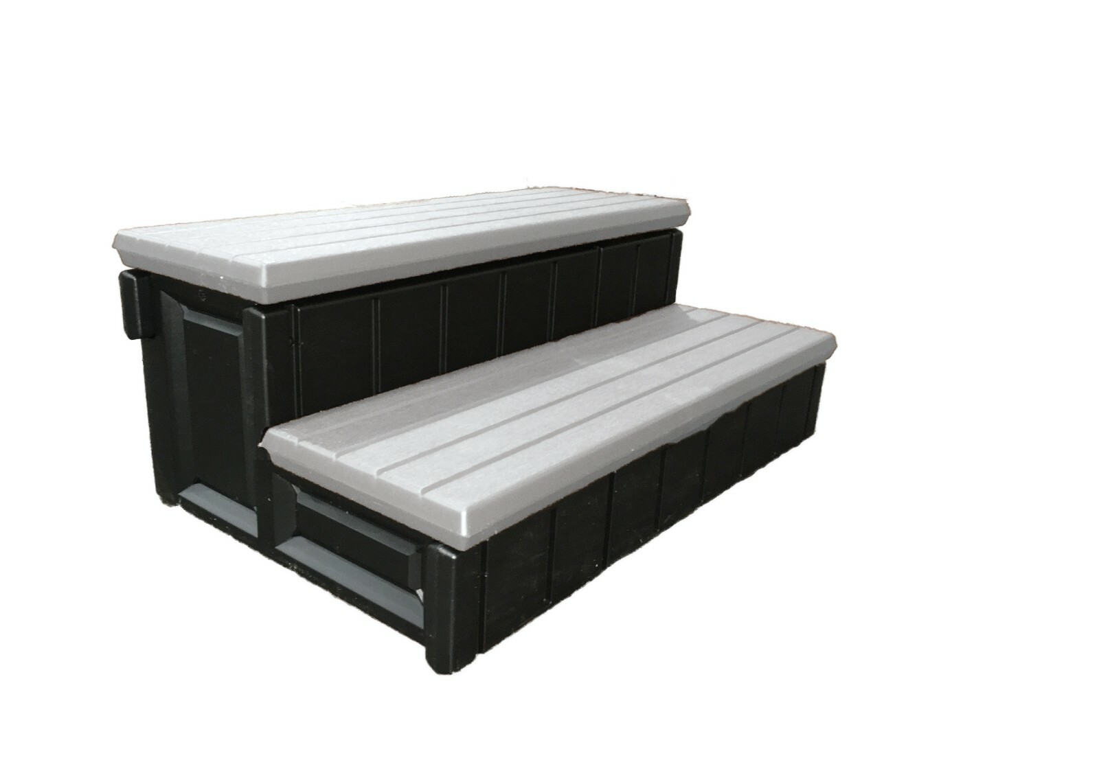 Leisure Accents 36" Deck Patio Spa Hot Tub Storage Compartment Steps - Gray