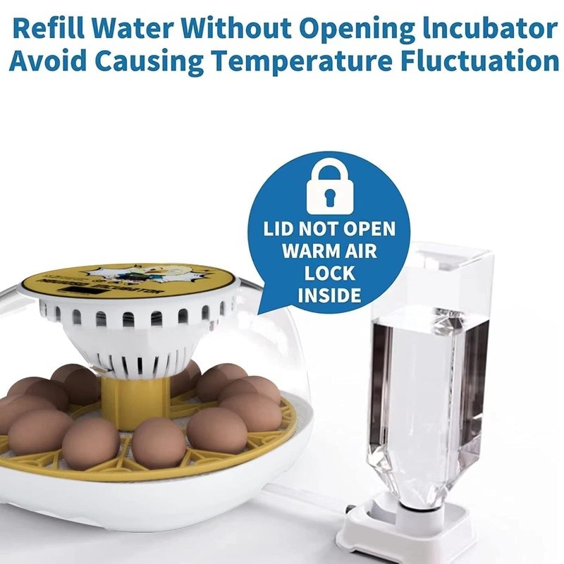 Egg Incubator Automatic Turning Transparent Top External Water Addition Hatching
