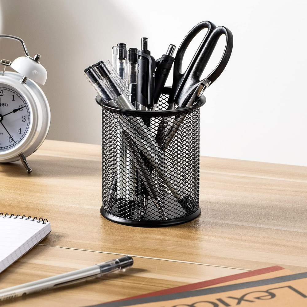 Wire Mesh Pen Cup, Black